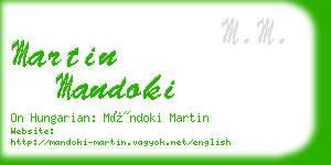 martin mandoki business card